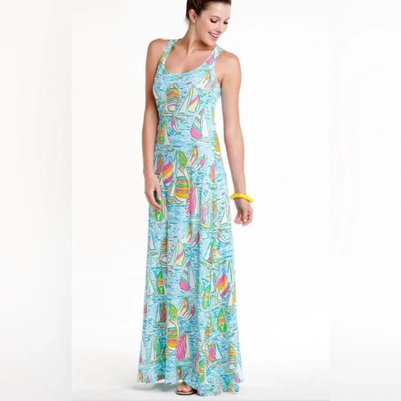 ! Lilly Pulitzer Treena Maxi You Gotta Regatta - Picture 1 of 5